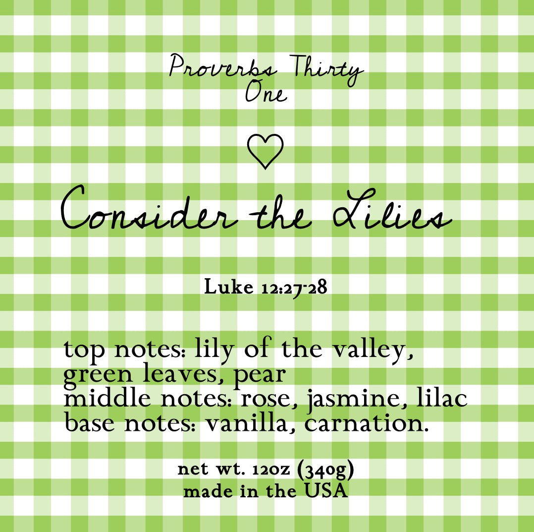 Consider the Lilies Candle