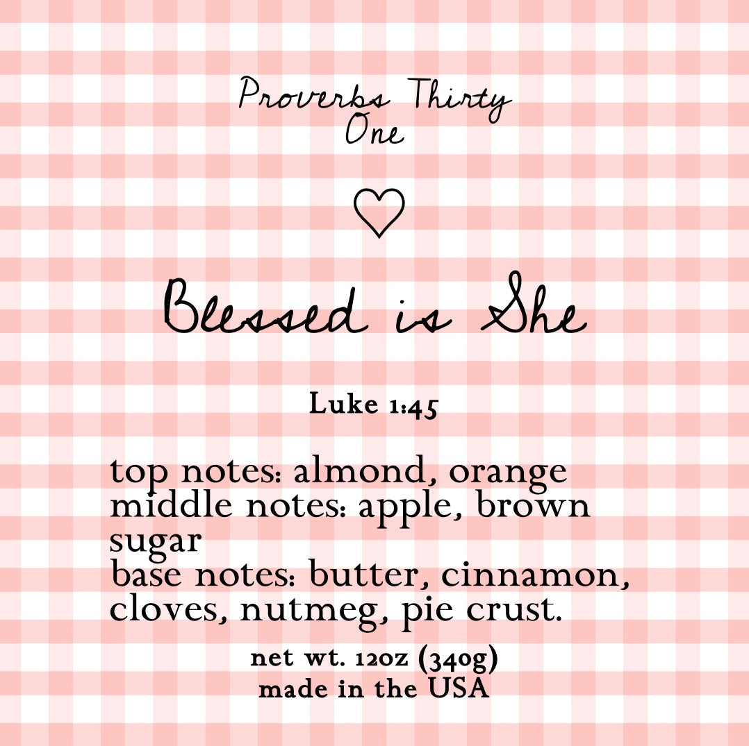 Blessed is She Candle